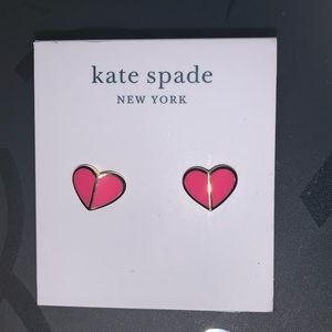 Kate spade heritage spade pink & gold earrings new
